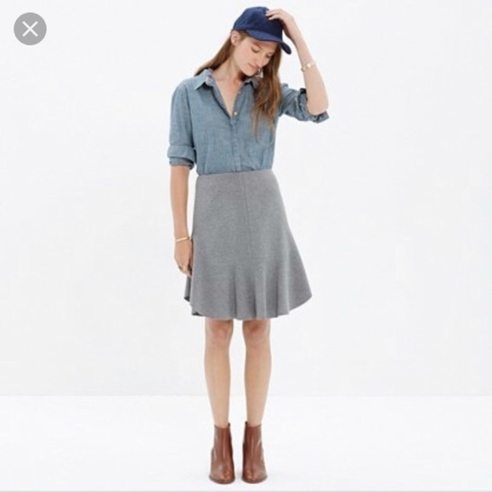 NWT Grey Wool Madewell Skirt